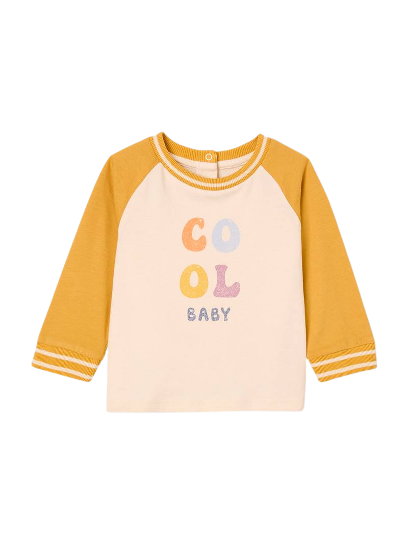 Bio-Kollektion: Baby Shirt COOL BABY - senfgelb